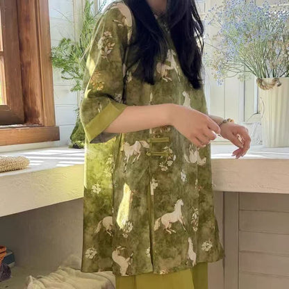 Ownkoti Horse Print Eastern-Inspired Loungewear Set - image 7