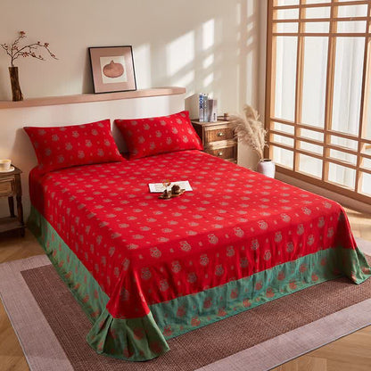 Ownkoti Cotton Gauze Lucky Bag Jacquard Quilt - Flat Sheet with 2PCS Pillowcases - 96"W x 98"L - image 7
