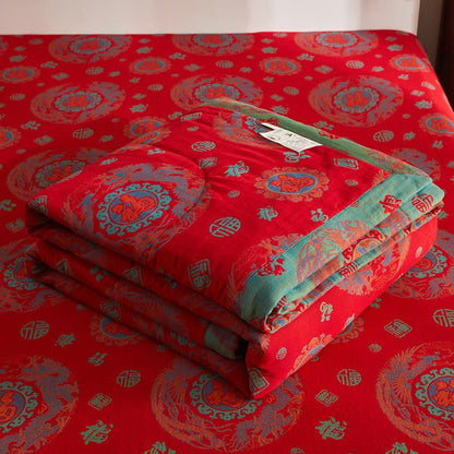 Ownkoti Cotton Gauze Retro Auspicious Jacquard Quilt - image 6
