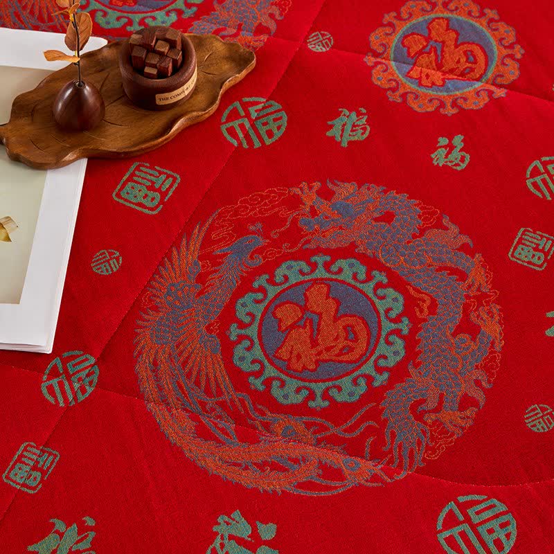 Ownkoti Cotton Gauze Retro Auspicious Jacquard Quilt - image 8