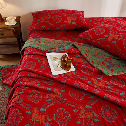 Ownkoti Cotton Gauze Vintage Horse Jacquard Quilt - image 6