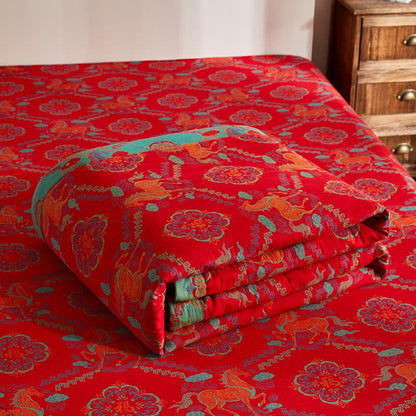 Ownkoti Cotton Gauze Vintage Horse Jacquard Quilt - image 7