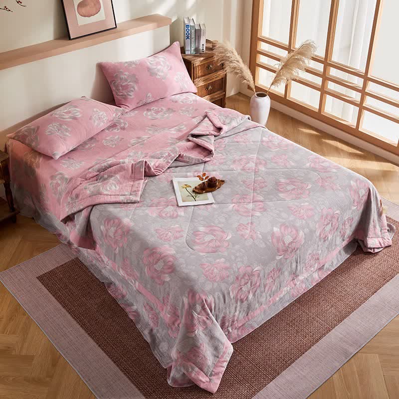 Ownkoti Cotton Gauze Rustic Floral Jacquard Quilt - image 4