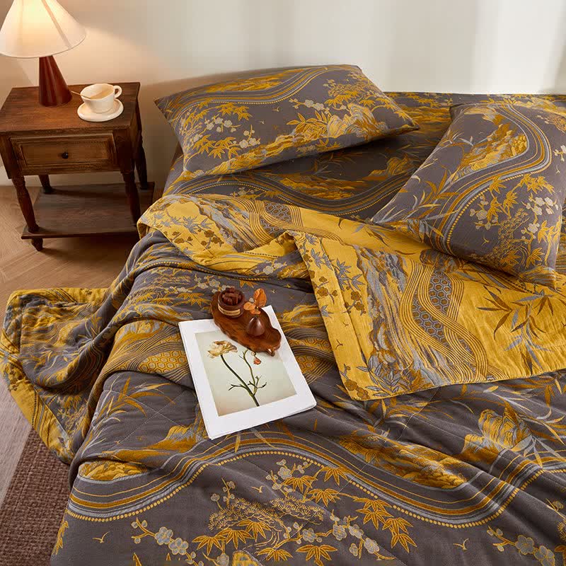 Ownkoti Cotton Gauze Mountain & Bamboo Jacquard Quilt - image 5