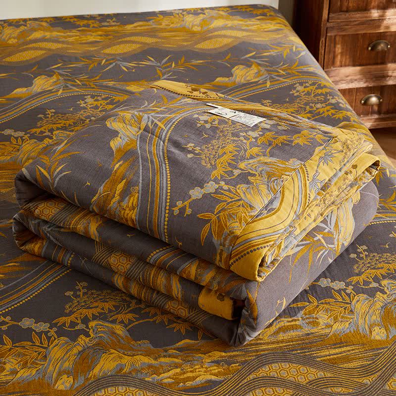 Ownkoti Cotton Gauze Mountain & Bamboo Jacquard Quilt - image 7