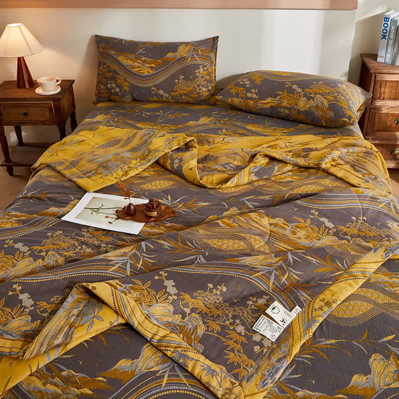 Ownkoti Cotton Gauze Mountain & Bamboo Jacquard Quilt - image 6