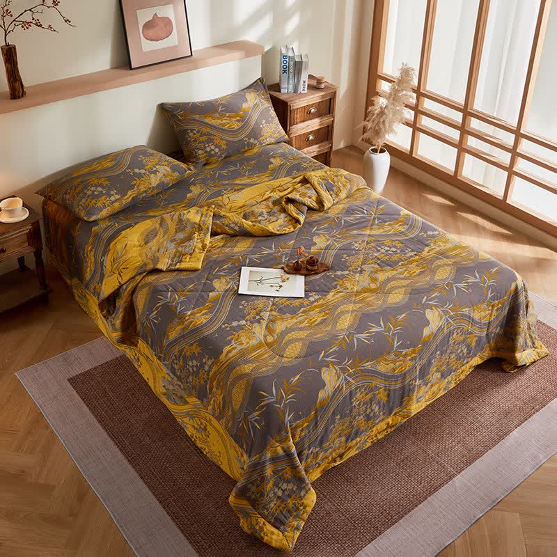 Ownkoti Cotton Gauze Mountain & Bamboo Jacquard Quilt - image 4