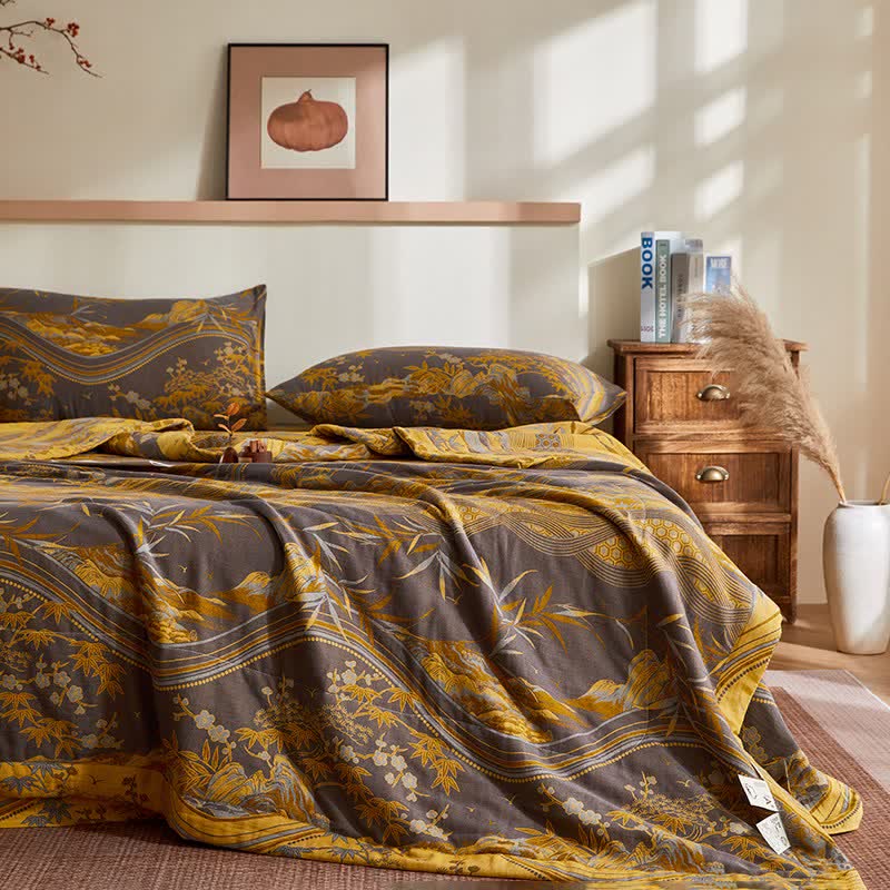 Ownkoti Cotton Gauze Mountain & Bamboo Jacquard Quilt - image 3