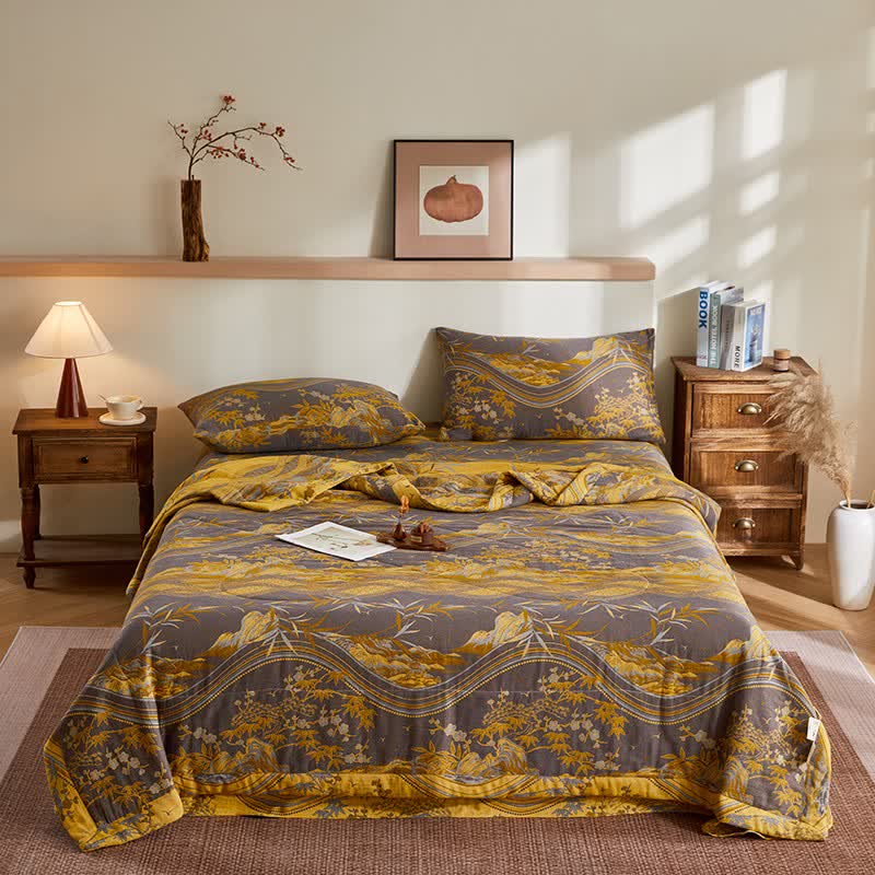 Ownkoti Cotton Gauze Mountain & Bamboo Jacquard Quilt - image 1