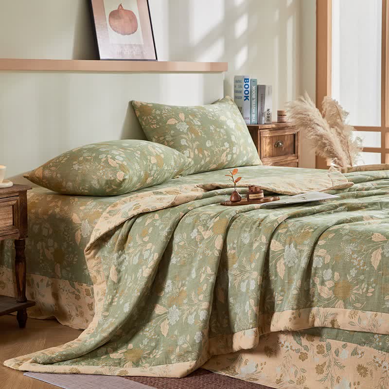 Ownkoti Cotton Gauze Floral Leaf Jacquard Quilt - image 2