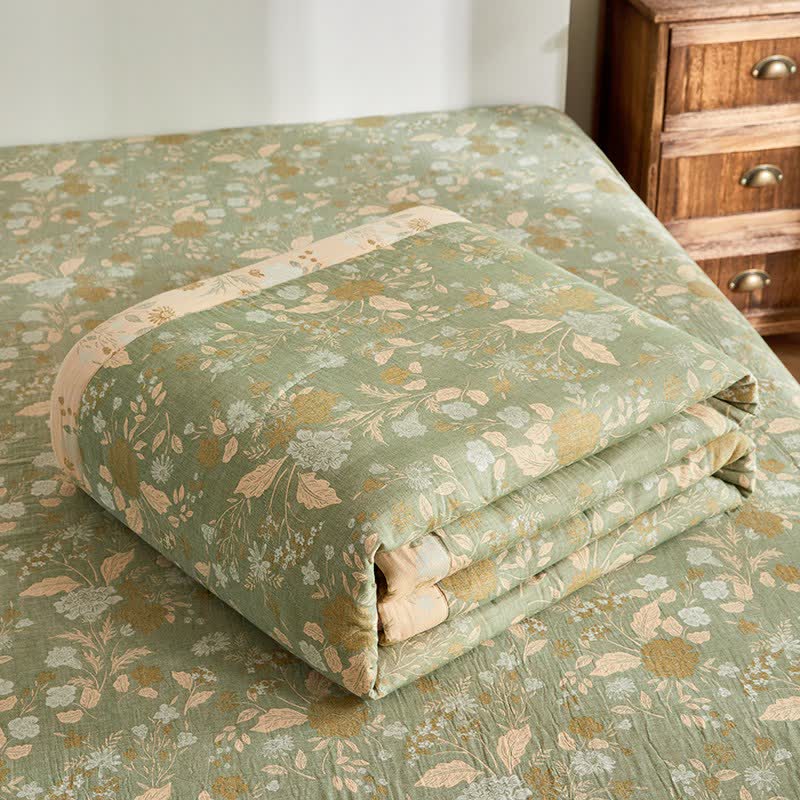 Ownkoti Cotton Gauze Floral Leaf Jacquard Quilt - image 6