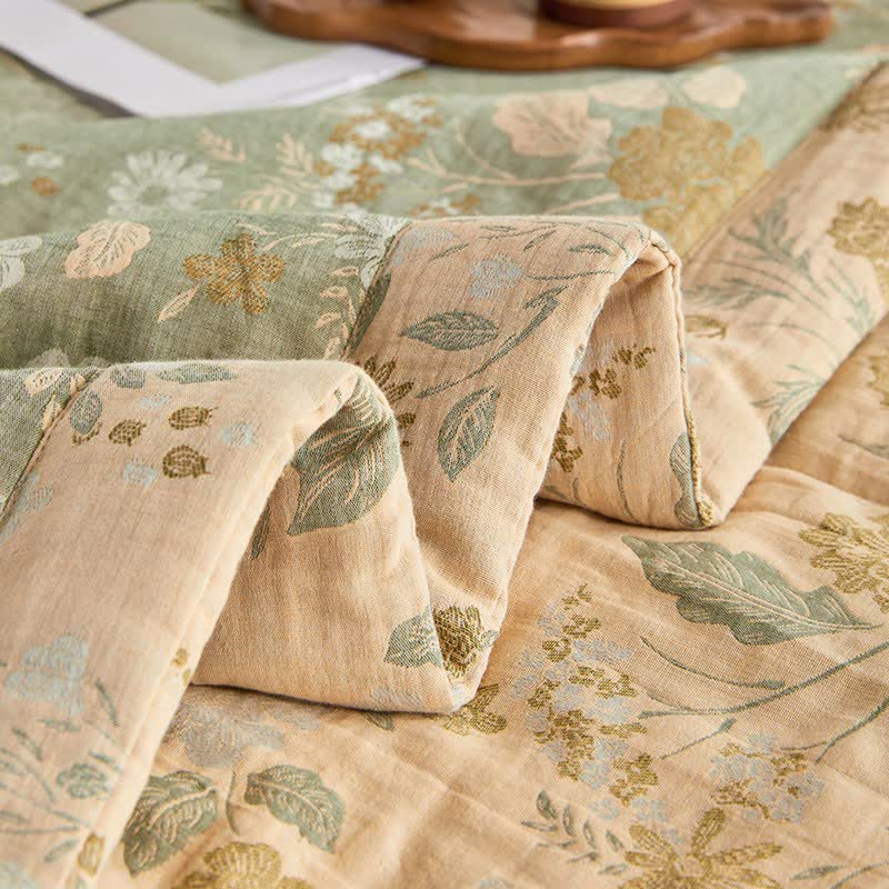 Ownkoti Cotton Gauze Floral Leaf Jacquard Quilt - image 9