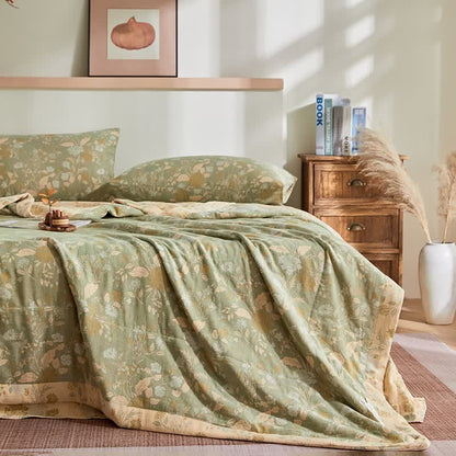 Ownkoti Cotton Gauze Floral Leaf Jacquard Quilt - image 1