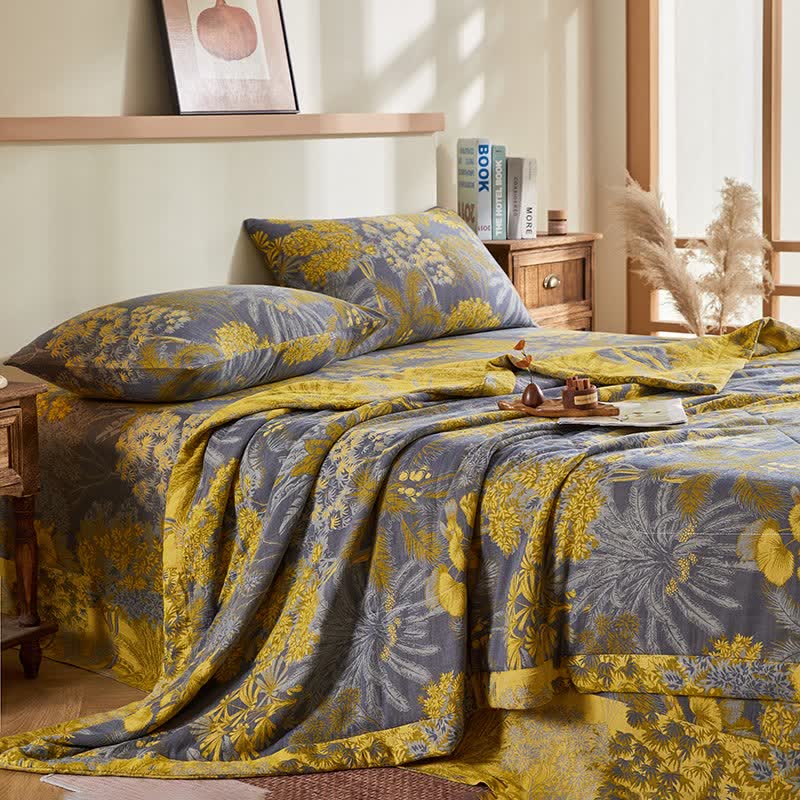 Ownkoti Cotton Gauze Botanical Tree Jacquard Quilt - image 2