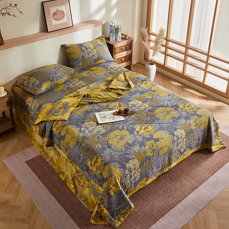 Ownkoti Cotton Gauze Botanical Tree Jacquard Quilt - image 4