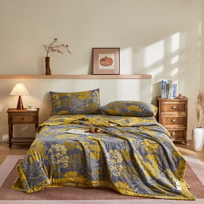 Ownkoti Cotton Gauze Botanical Tree Jacquard Quilt - Bedding Set - King - image 0