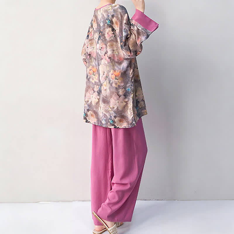 Ownkoti Artistic Floral Eastern-Inspired Loungewear Set - image 4