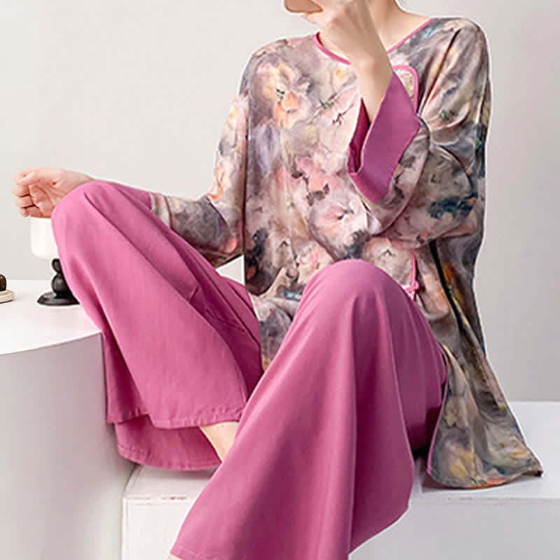 Ownkoti Artistic Floral Eastern-Inspired Loungewear Set - image 5