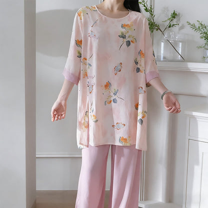 Ownkoti Butterfly & Floral Eastern-Inspired Loungewear Set - image 2