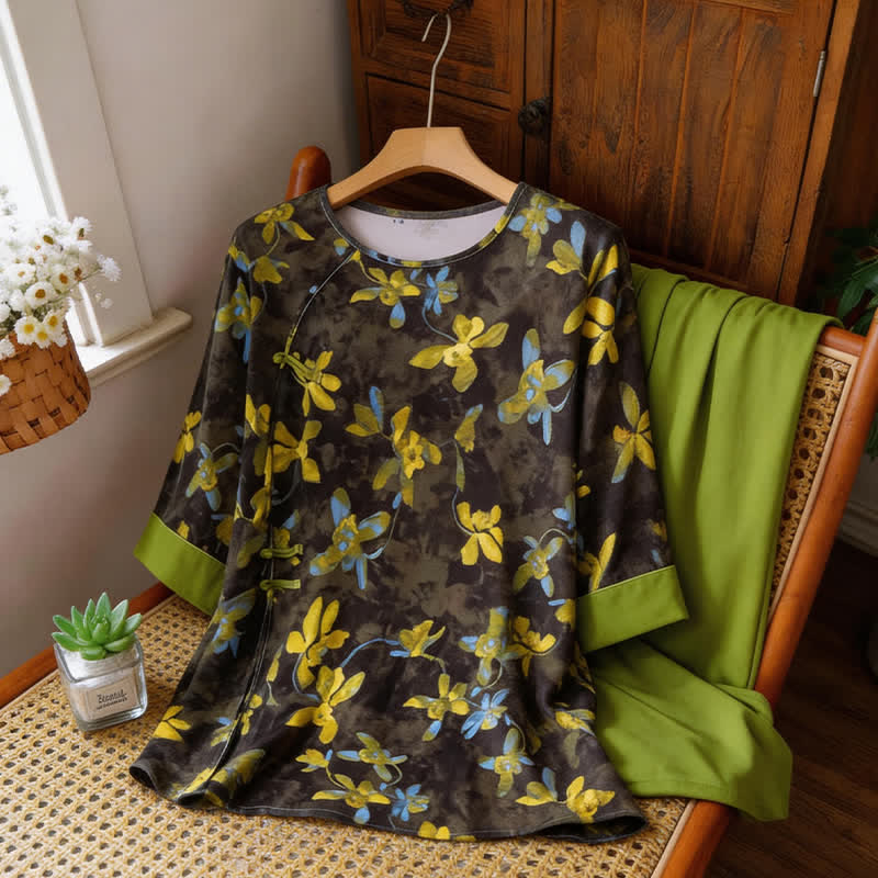 Ownkoti Retro Floral Eastern-Inspired Pajama Set - image 7