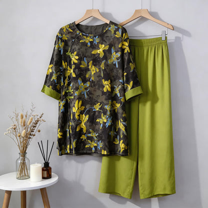 Ownkoti Retro Floral Eastern-Inspired Pajama Set - image 6