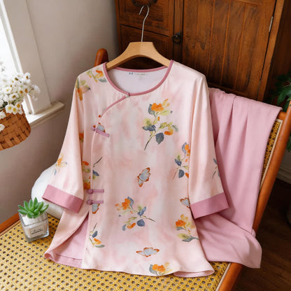 Ownkoti Butterfly & Floral Eastern-Inspired Loungewear Set - image 6