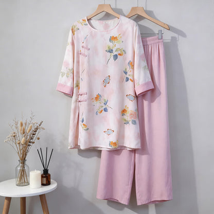 Ownkoti Butterfly & Floral Eastern-Inspired Loungewear Set - image 5