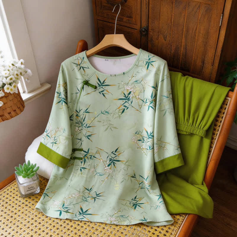 Ownkoti Elegant Bamboo Eastern-Inspired Loungewear Set - image 8