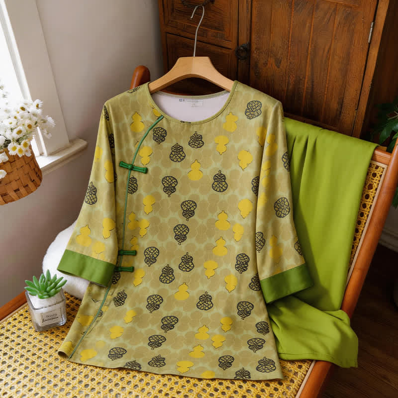 Ownkoti Gourd Print Eastern-Inspired Loungewear Set - image 11
