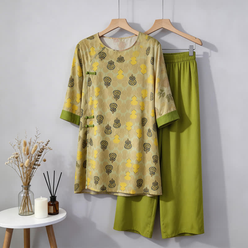 Ownkoti Gourd Print Eastern-Inspired Loungewear Set - image 10