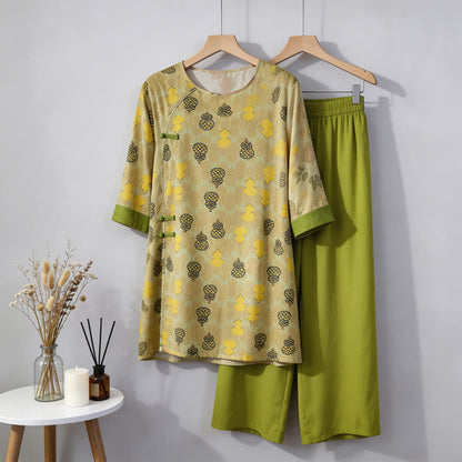 Ownkoti Gourd Print Eastern-Inspired Loungewear Set - image 10