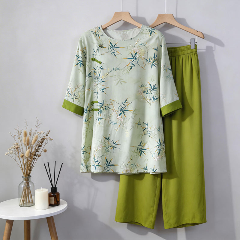 Ownkoti Elegant Bamboo Eastern-Inspired Loungewear Set - image 7