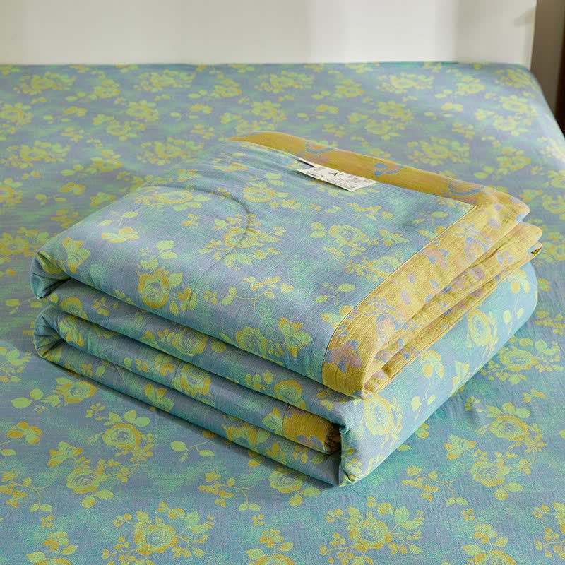 Ownkoti Cotton Gauze Romantic Rose Jacquard Quilt - image 7