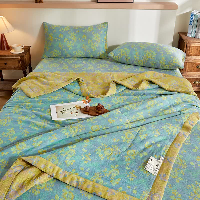 Ownkoti Cotton Gauze Romantic Rose Jacquard Quilt - image 6