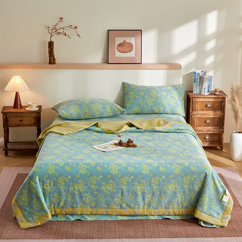 Ownkoti Cotton Gauze Romantic Rose Jacquard Quilt - image 1