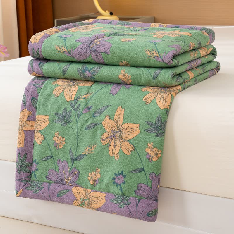 Ownkoti Lily Floral Print Cotton Linen Quilt - image 8