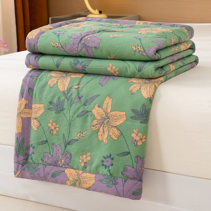 Ownkoti Lily Floral Print Cotton Linen Quilt - image 8