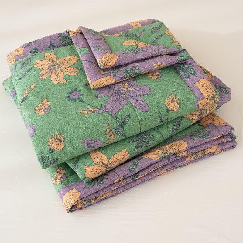 Ownkoti Lily Floral Print Cotton Linen Quilt - image 9