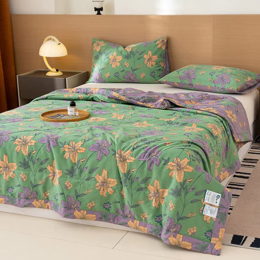 Ownkoti Lily Floral Print Cotton Linen Quilt - image 0