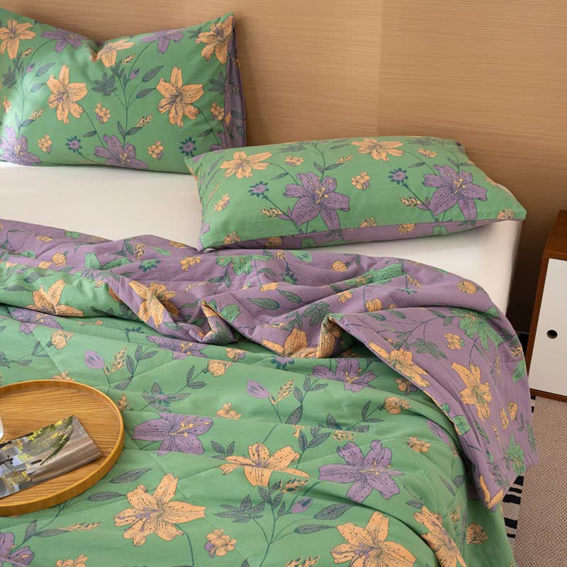 Ownkoti Lily Floral Print Cotton Linen Quilt - image 5