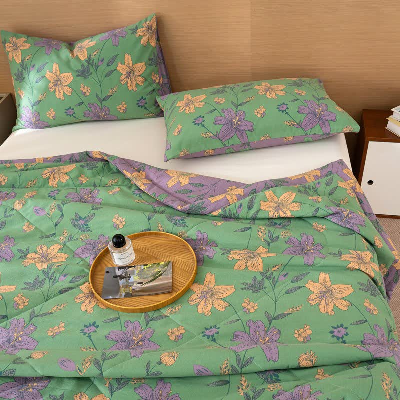 Ownkoti Lily Floral Print Cotton Linen Quilt - image 6