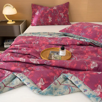 Ownkoti Butterfly & Branch Print Cotton Linen Quilt - image 9