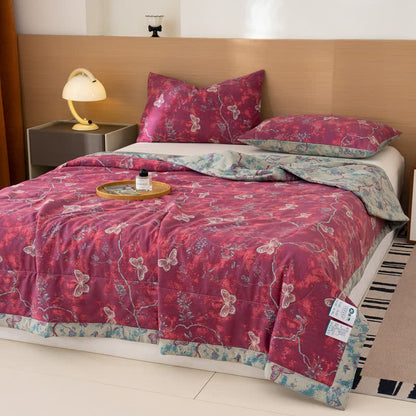 Ownkoti Butterfly & Branch Print Cotton Linen Quilt - image 5