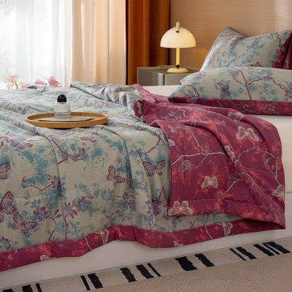 Ownkoti Butterfly & Branch Print Cotton Linen Quilt - image 2
