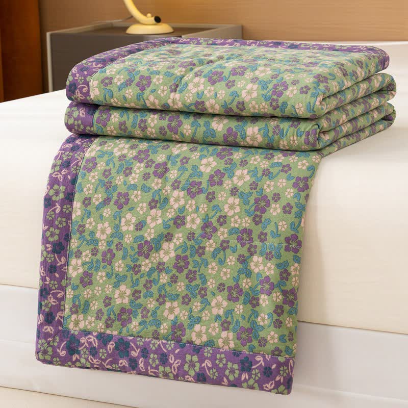 Ownkoti Crabapple Blossom-Inspired Cotton Linen Quilt - image 8