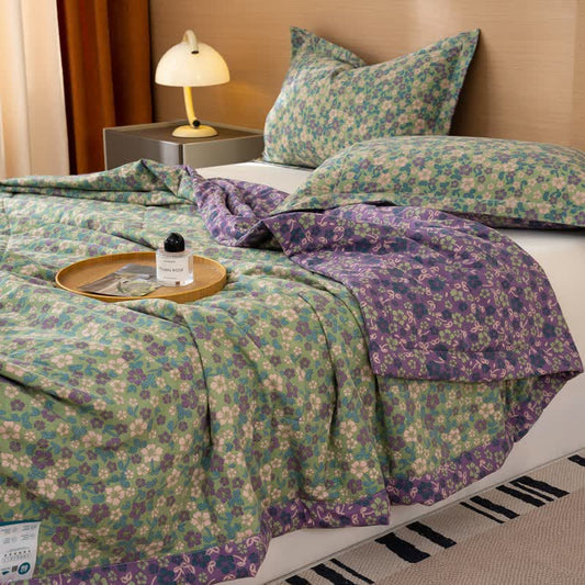 Ownkoti Crabapple Blossom-Inspired Cotton Linen Quilt - image 0