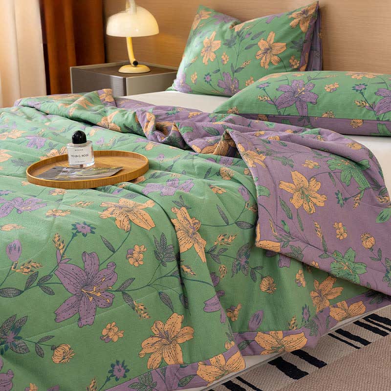 Ownkoti Lily Floral Print Cotton Linen Quilt - image 2