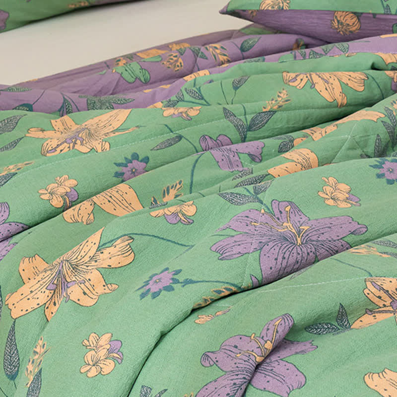 Ownkoti Lily Floral Print Cotton Linen Quilt - image 7