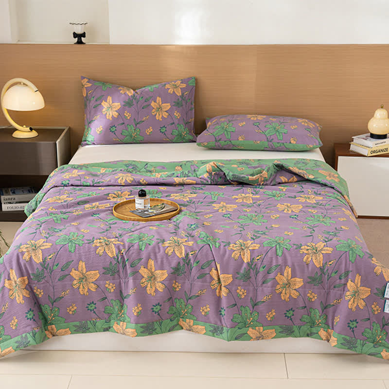 Ownkoti Lily Floral Print Cotton Linen Quilt - image 11