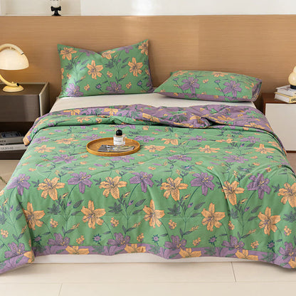 Ownkoti Lily Floral Print Cotton Linen Quilt - image 3
